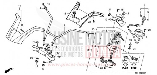 TUBO MANUBRIO/PONTE SUPERIORE NSA700A9 di 2009